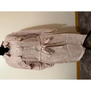 Striped Long Sleeve Shirt Dress with Belt 4X NWT